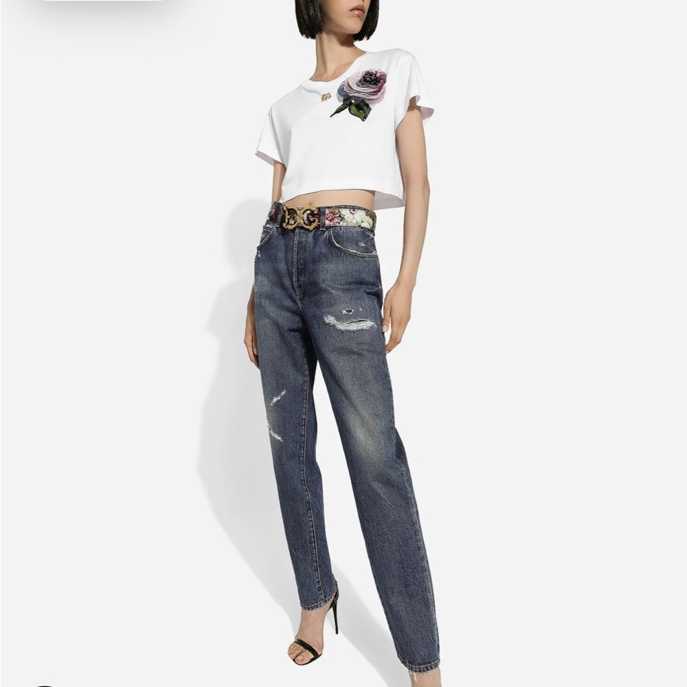 Women’s Dolce & Gabbana Distressed Medium Wash Jeans - Size 36/14 NWT!